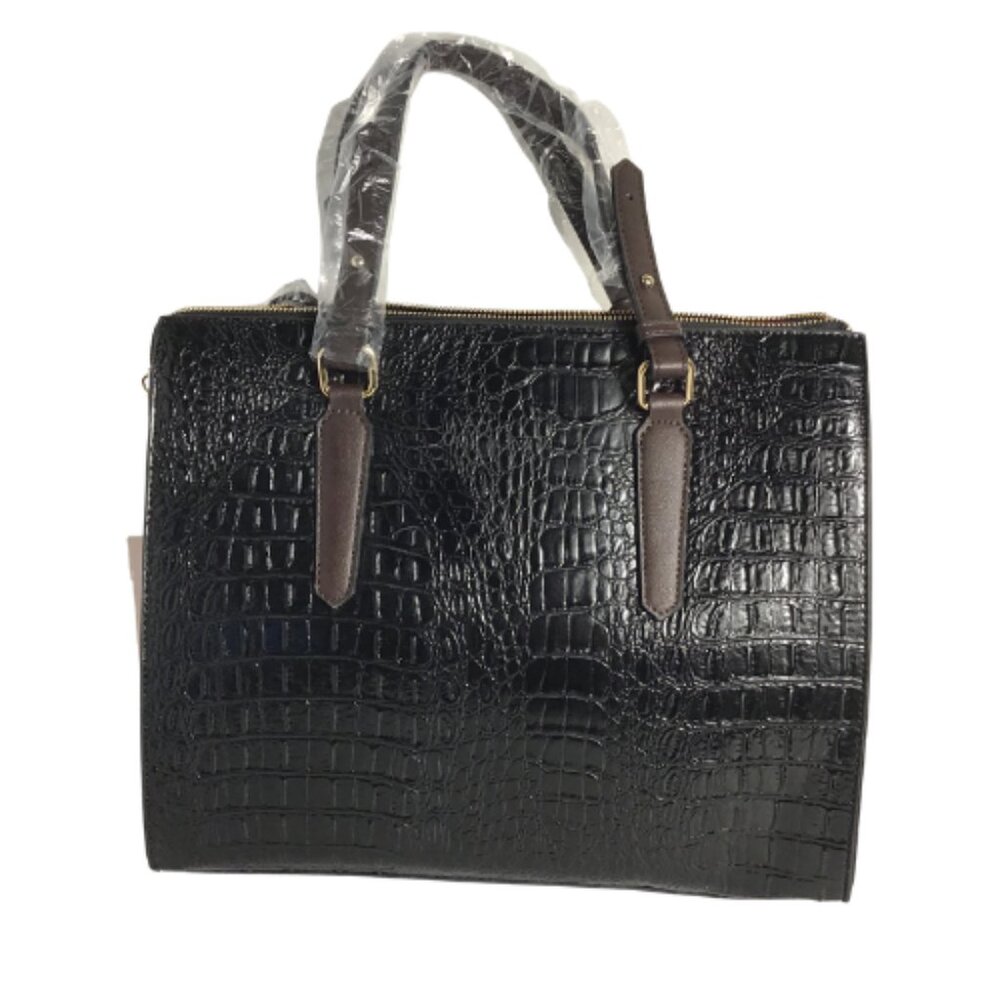 2-IN-1 Multicolor Alligator Crocodile Large Satchel Set With Wallet - Picture 2 of 12